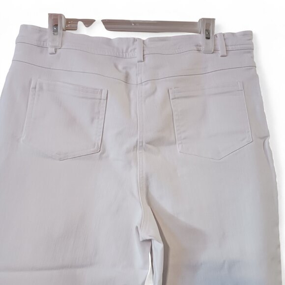 Mode de Vie Womens White Cropped Jeans Sz 12 Split Hem Stretch Denim Pants - Picture 5 of 14